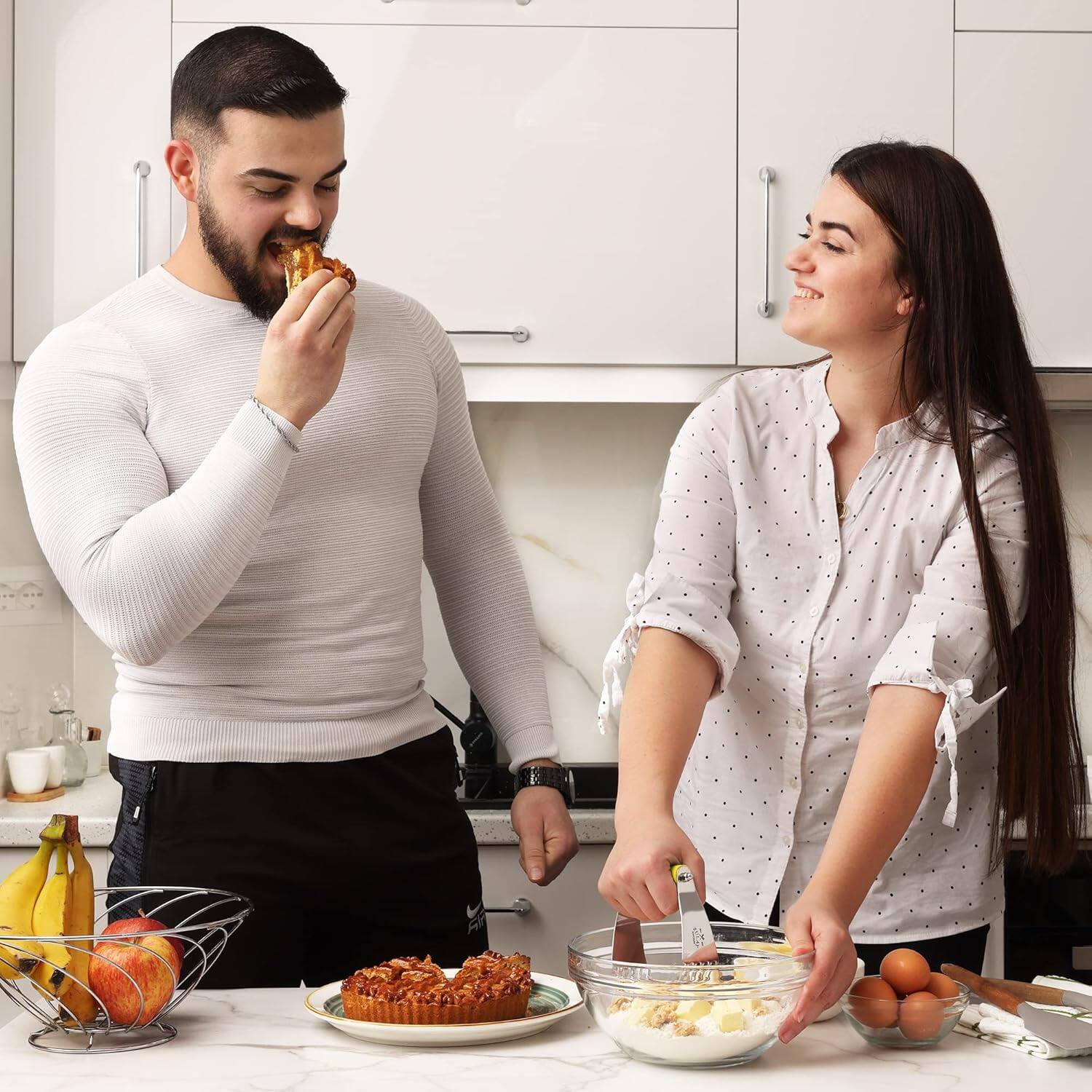 Angle. Zulay Kitchen - Zulay Kitchen Dough Blender, Pastry Cutter Stainless Steel, Heavy Duty Pastry Blender and Dough Cutter with Blades - Yellow.