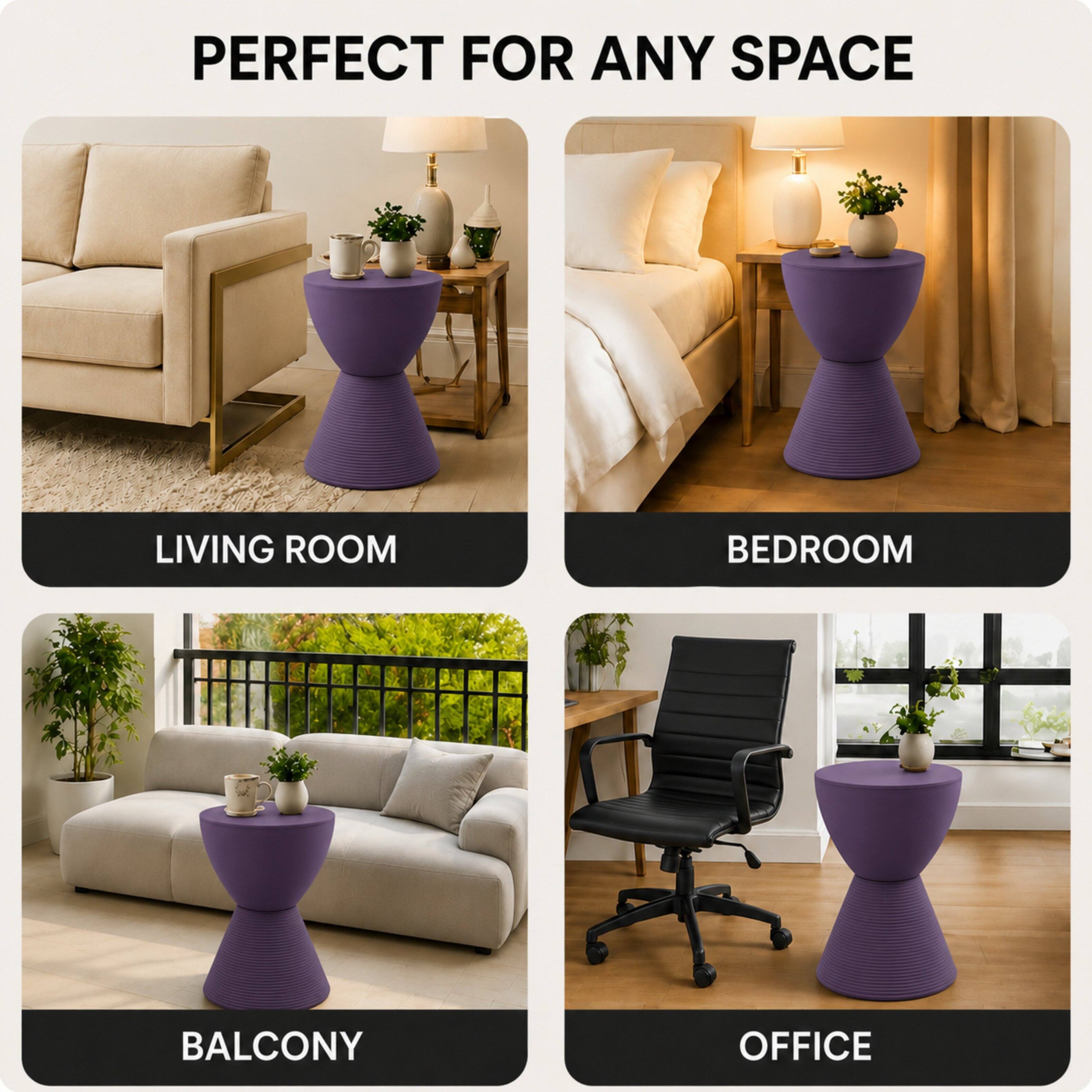 LeisureMod Boyd Modern Round Hourglass Accent Side Table, Drum Storage ...