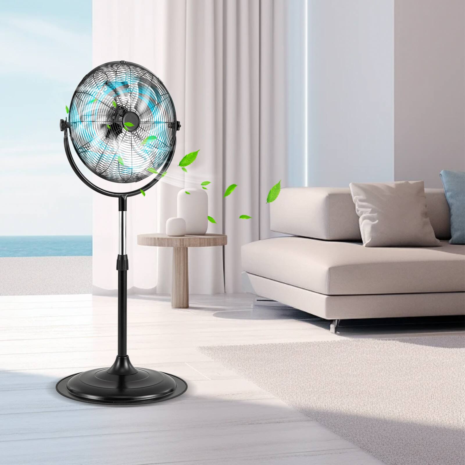 Alt View 3. Gymax - Gymax 18'' High Velocity Pedestal Fan w/3 Speeds 360 Degree Tilt & Adjustable Heigh for Home - Black.