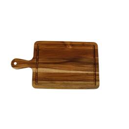 EcoDecors - 15.5"x8.5" Teak Edge Grain Cutting Board with Handle - Natural Edge Grain Teak