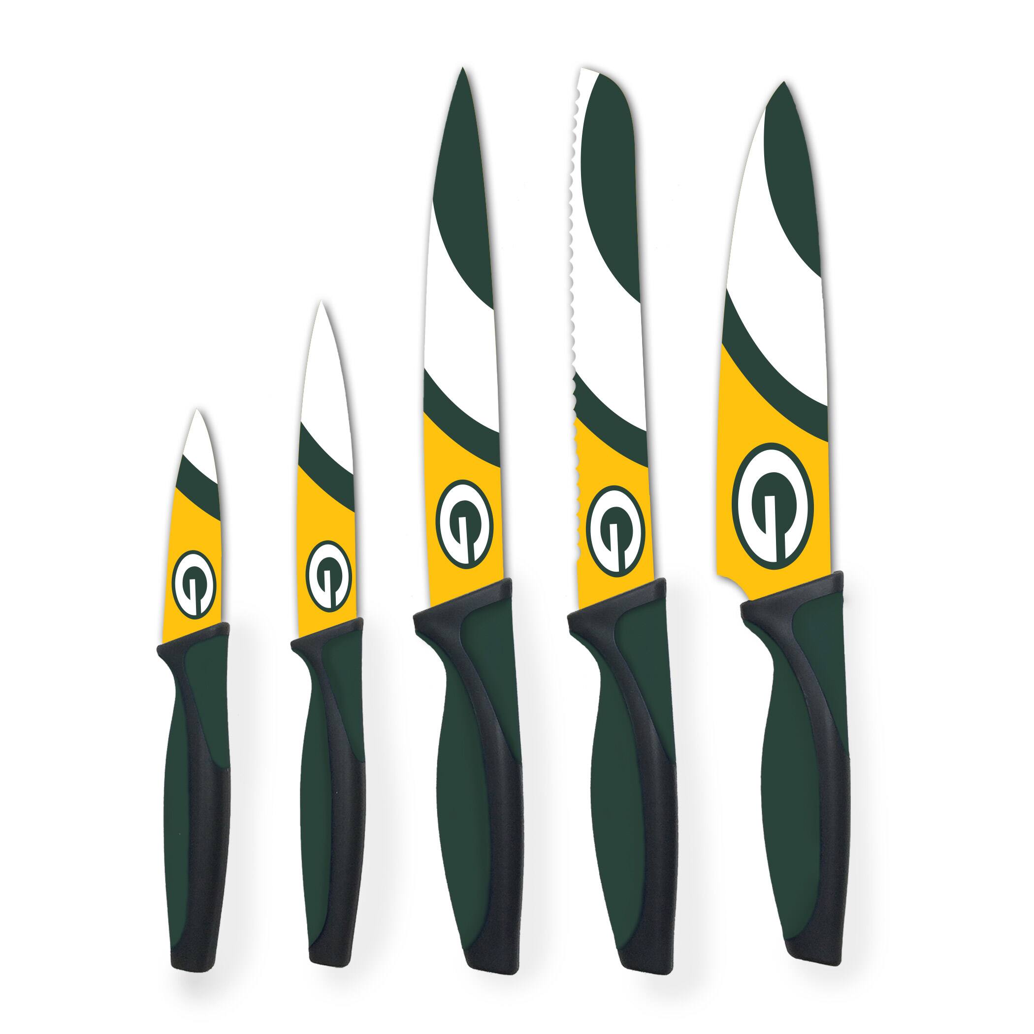Alt View 1. Woodrow - Green Bay Packers 5-Piece Stainless Steel Cutlery Knife Set - Multicolor.