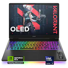 HP OMEN - MAX 16" OLED 240Hz Gaming Laptop - Intel Core Ultra 9 - 32GB DDR5 Memory - NVIDIA GeForce RTX 5080 - 2TB SSD - Shadow Black