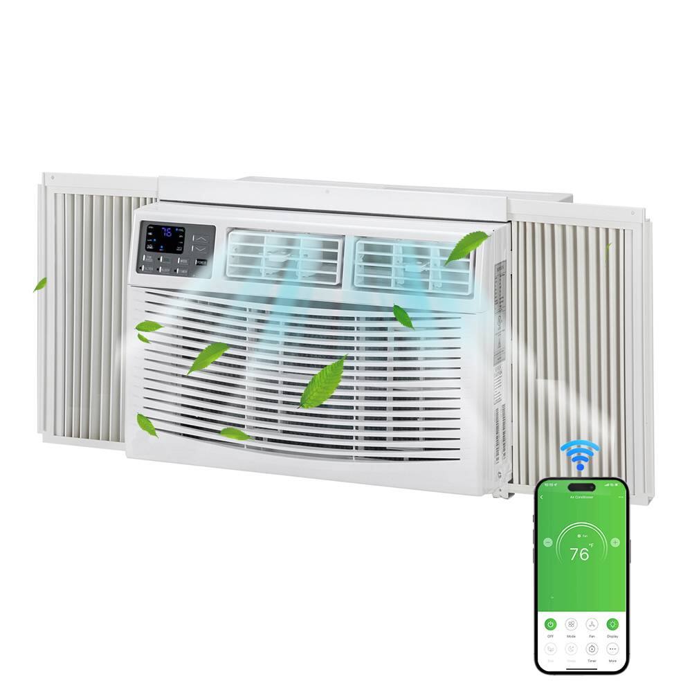 Alt View 3. Winado - 14000 BTU 115V 3 in 1 Window Air Conditioner w/Remote Control & LED Digital Panel, Wifi Install Kit Cool up to 700 Sq.Ft - White.