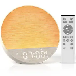 Dazzed Corner - Sunrise Alarm Clock Sound Machine with Bluetooth Speaker - Gray