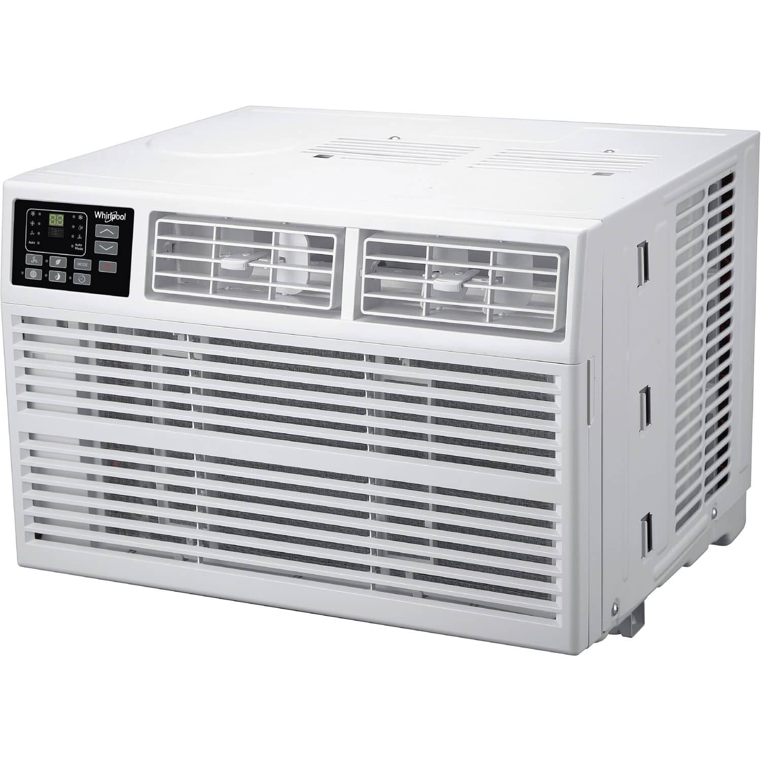 Front. Whirlpool - 350 Sq. Ft. 8,000 BTU Window Mounted Air Conditioner with Supplemental Heat - White.