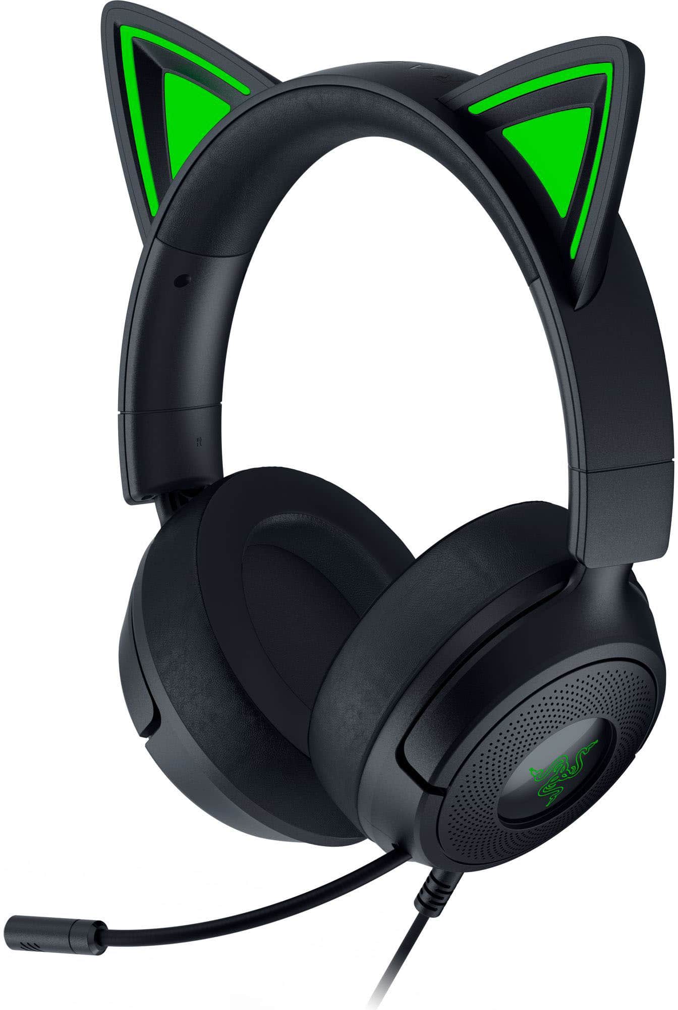 Alt View 7. Razer - Kraken Kitty V3 X Wired Over-the-Ear Gaming Headset for PC, PlayStation, Nintendo Switch, Steam Deck, and Smartphone - Black.