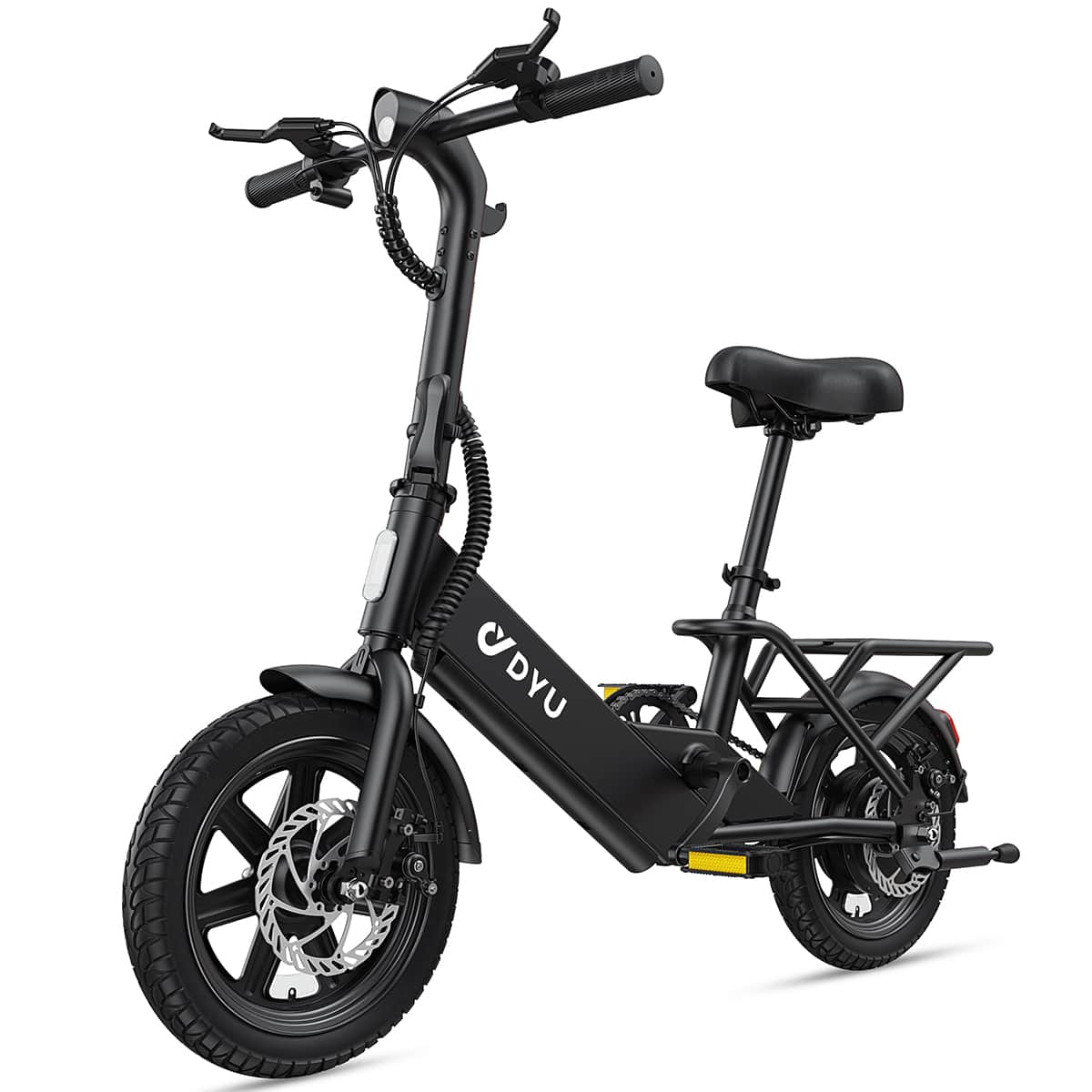 DYU - 14 inch eBike w/ 25 Miles Max Range & 20 Mph Max Speed - Black