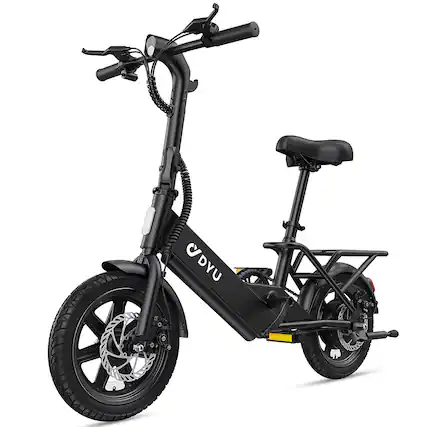 Front. DYU - 14 inch eBike w/ 25 Miles Max Range & 20 Mph Max Speed - Black.