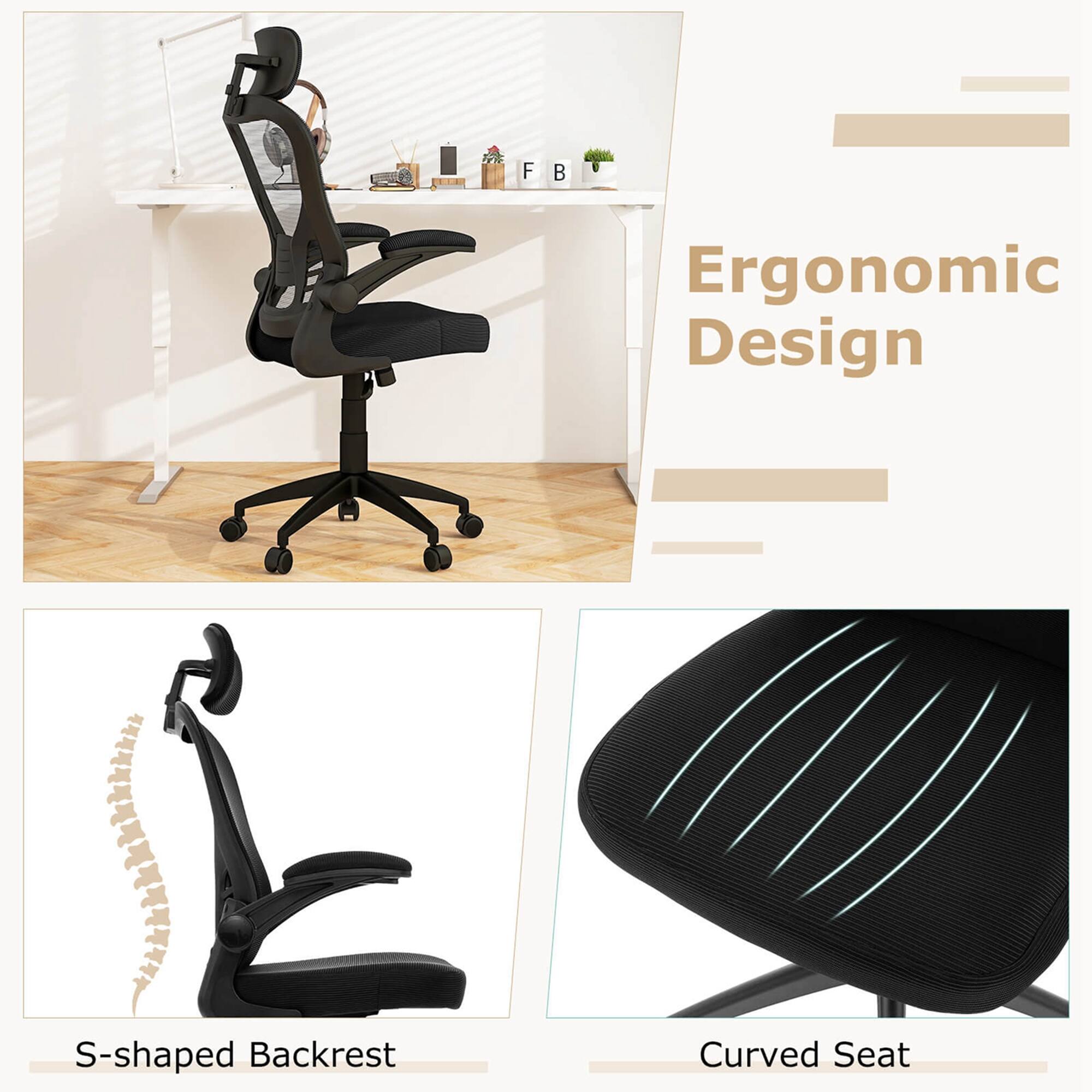 Ergonomic Design

S-shaped Backrest

Curved Seat