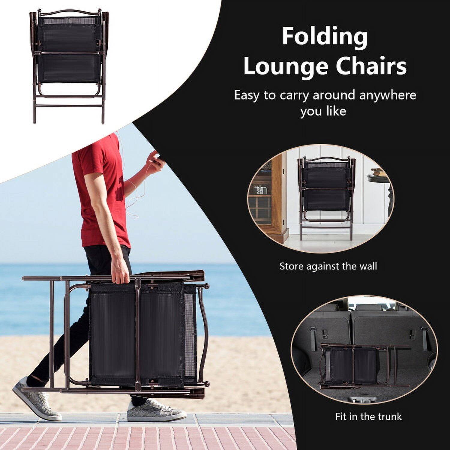 Folding Lounge Chairs

Easy to carry around anywhere you like

Store against the wall

Fit in the trunk