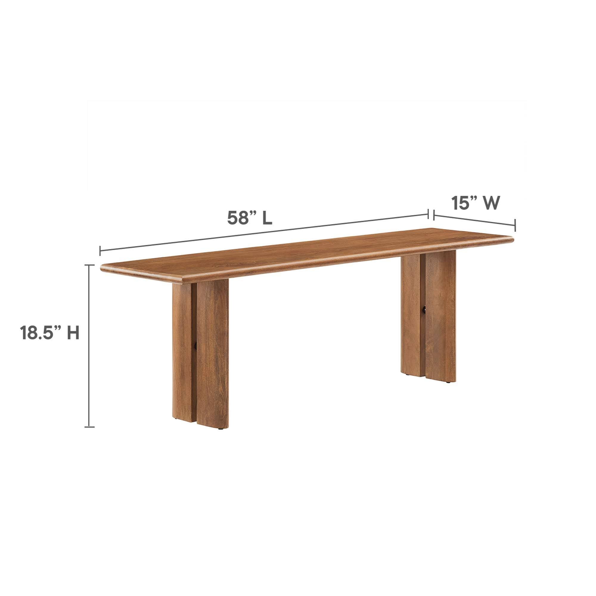 58" L x 15" W x 18.5" H
