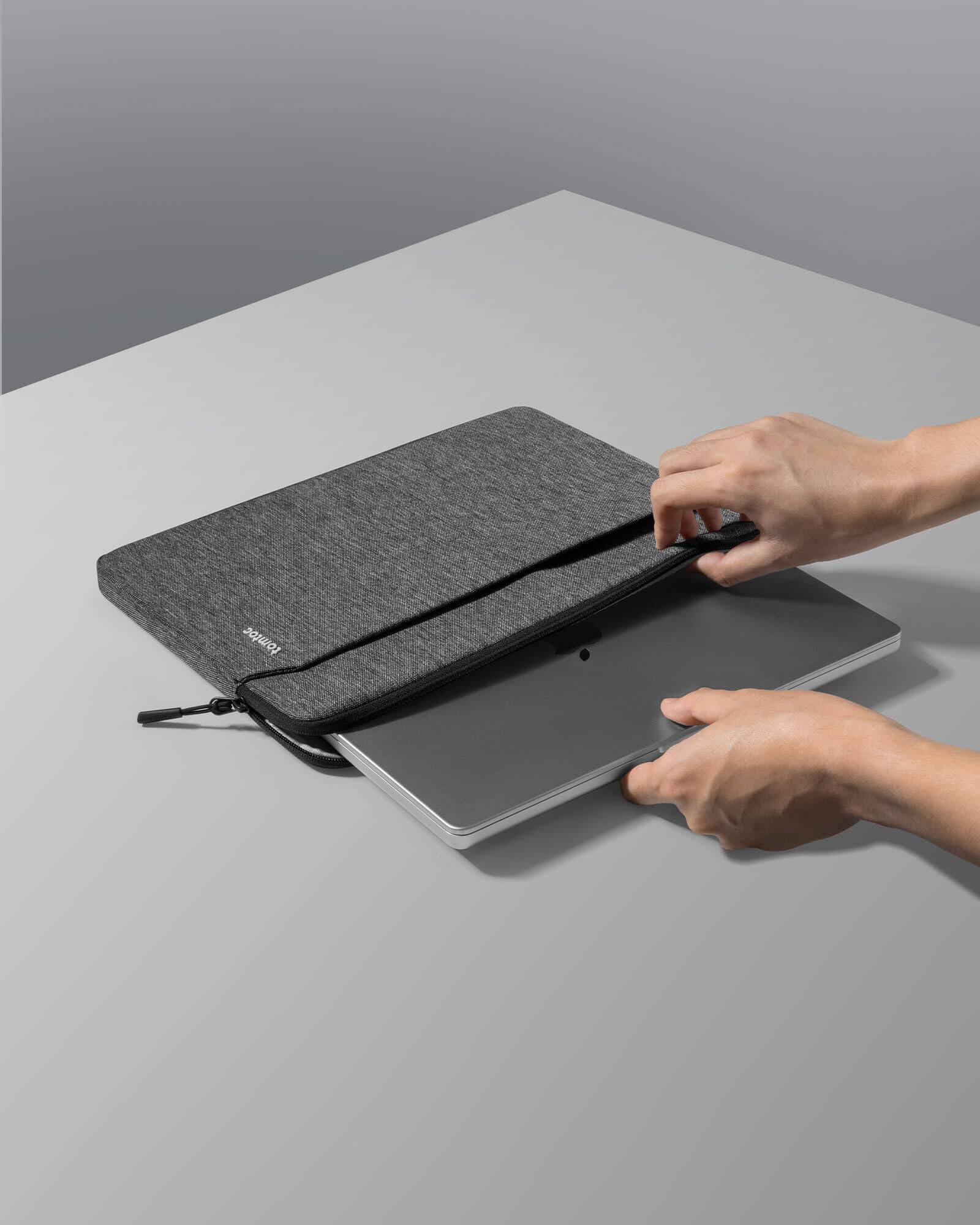 Alt View 7. tomtoc - Light-A18 Slim Laptop Sleeve Case for 13-inch MacBook Air M5(A3449)/M4/M3/M2/M1 2026-2018, 13-inch MacBook Pro M2/M1 - Gray.