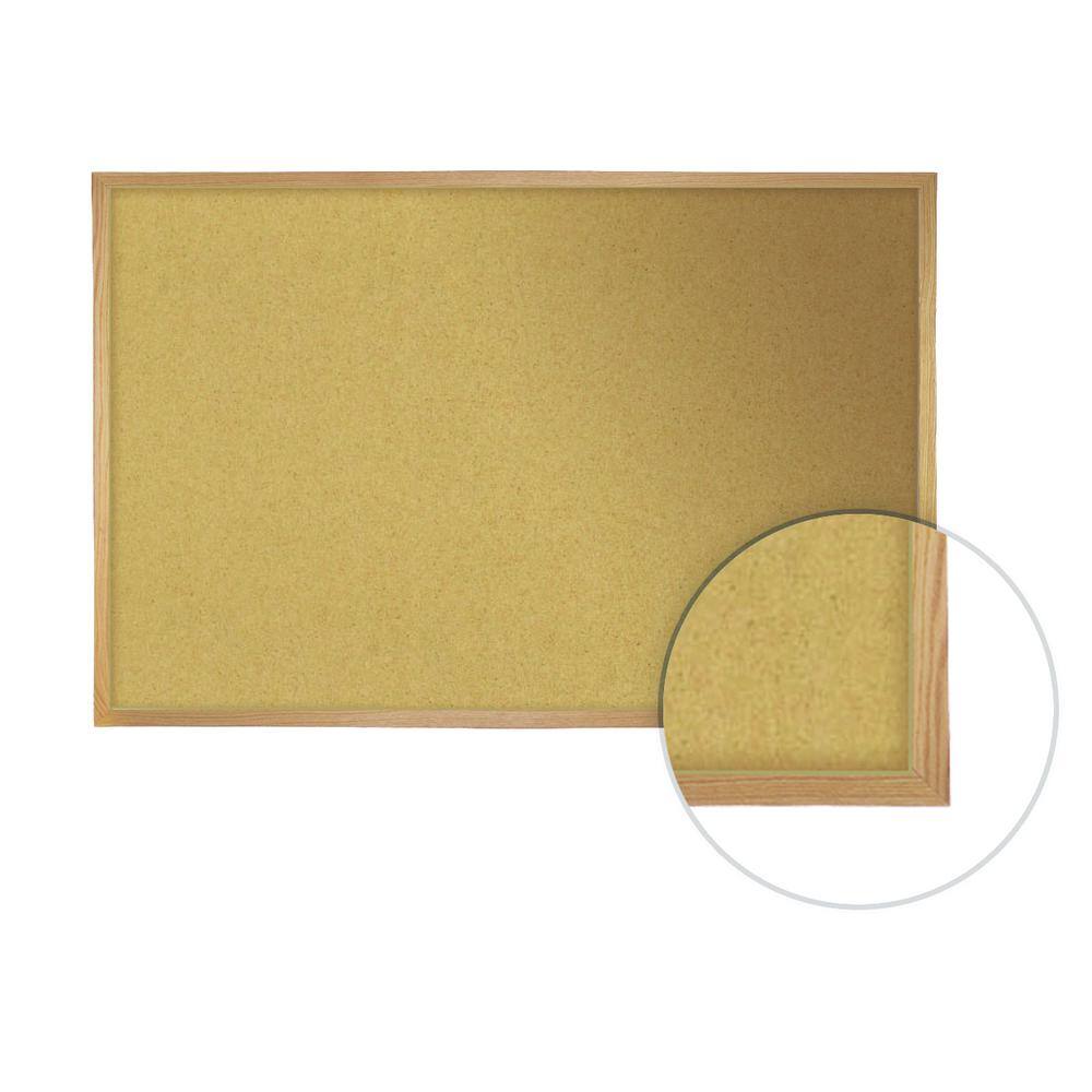 Angle. Ghent - Ghent Natural Cork Bulletin Board with Wood Frame, 3'H x 4'W.