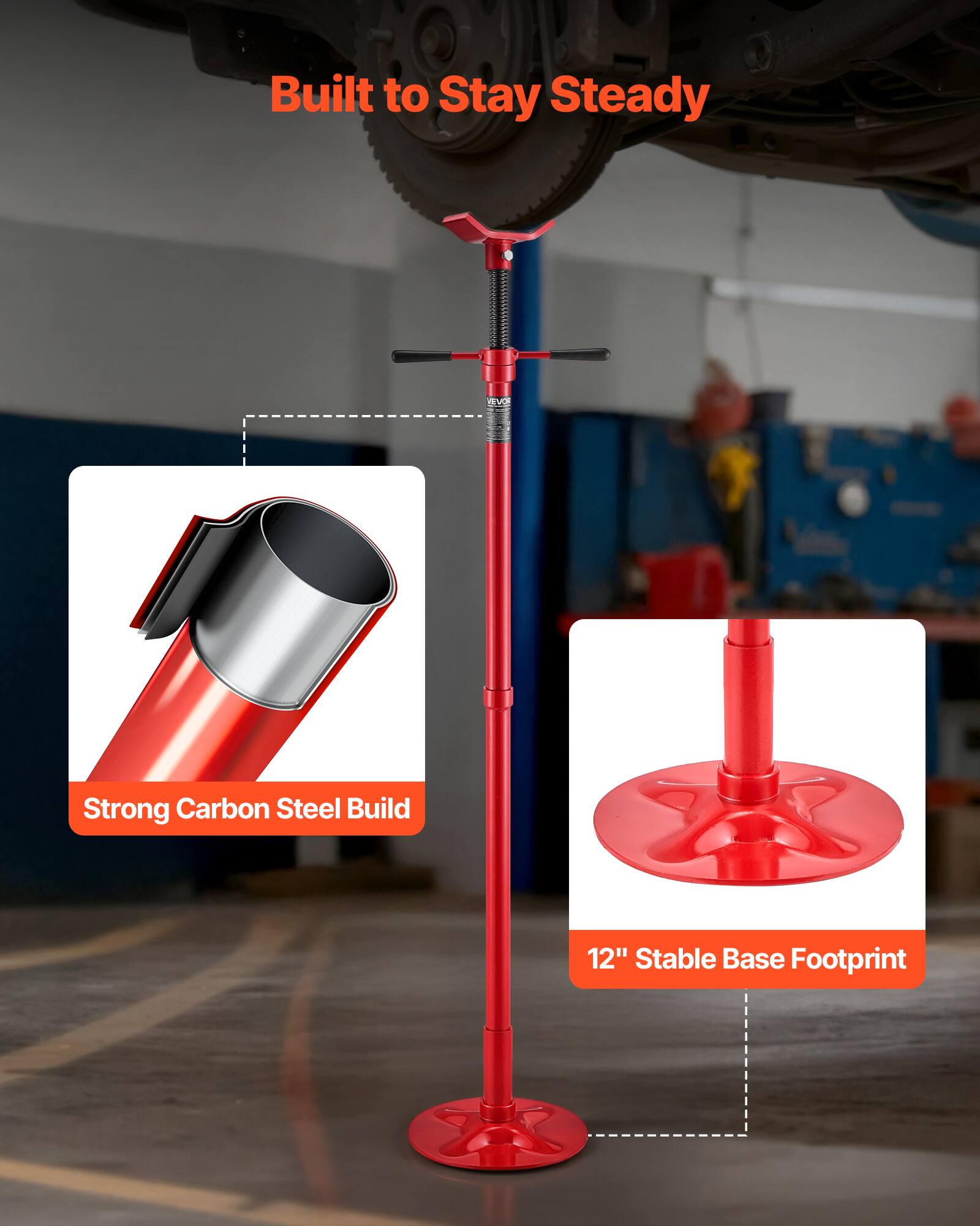 Built to Stay Steady

Strong Carbon Steel Build

12" Stable Base Footprint