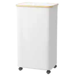 Tooloton - Rolling Laundry Hamper with Lid, 26 Gallon (100L) Clothes Basket, Bamboo Handle, Large Storage - White