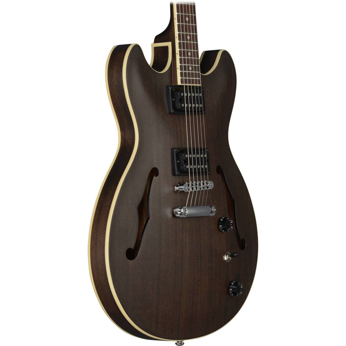 Alt View 1. Ibanez - Ibanez Artcore Series AS53 Hollow-Body Electric Guitar, Bound Rosewood Fretboard, Transparent Black Flat.