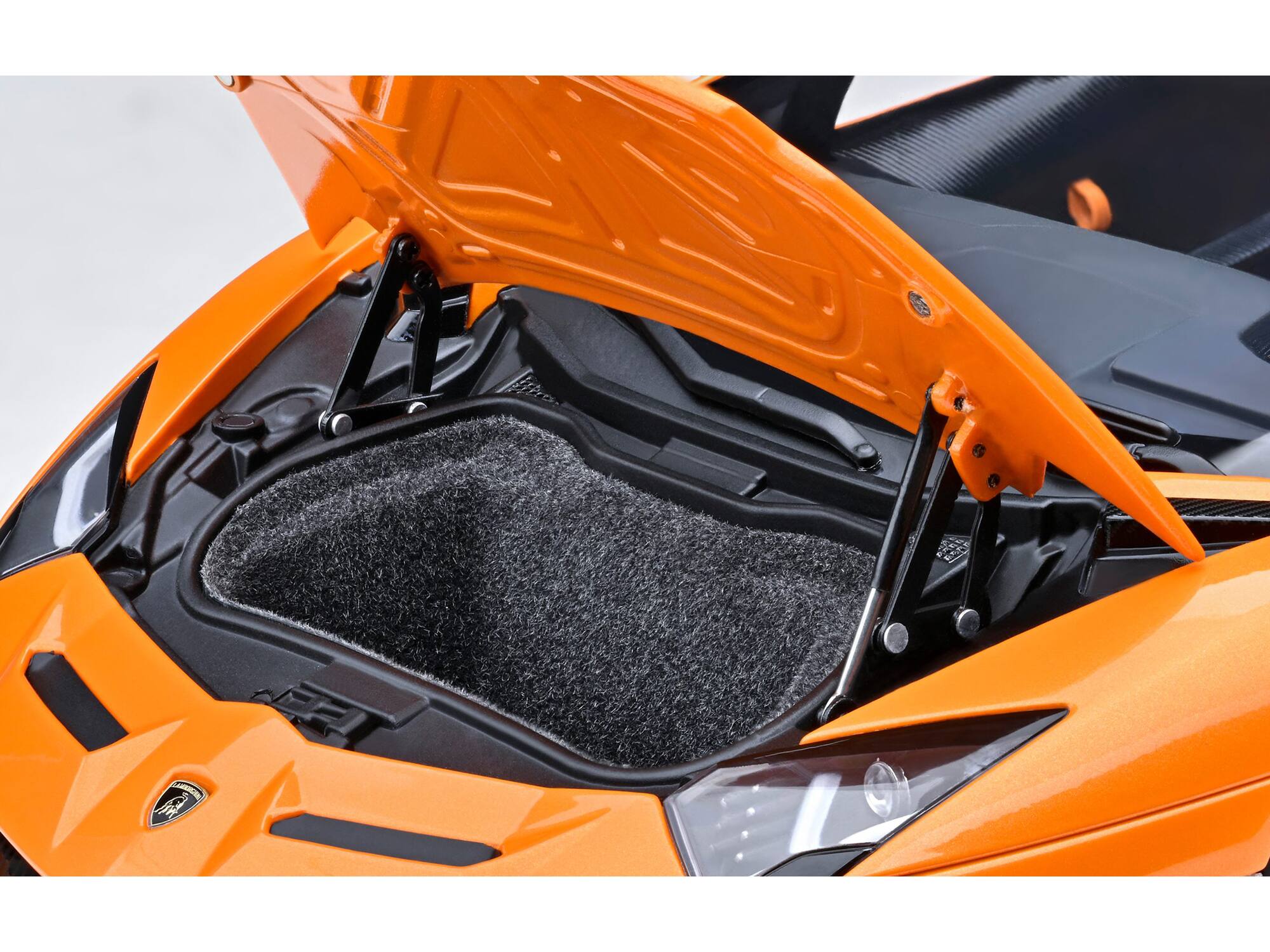 Alt View 2. Autoart - Lamborghini Aventador SVJ Arancio Atlas Pearl Orange 1/18 Model Car by Autoart.