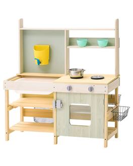 VEVOR - Mud Kitchen for Kids, Toy Play Kitchen Set, Outdoor Toddler Grocery Store Playset - Wooden