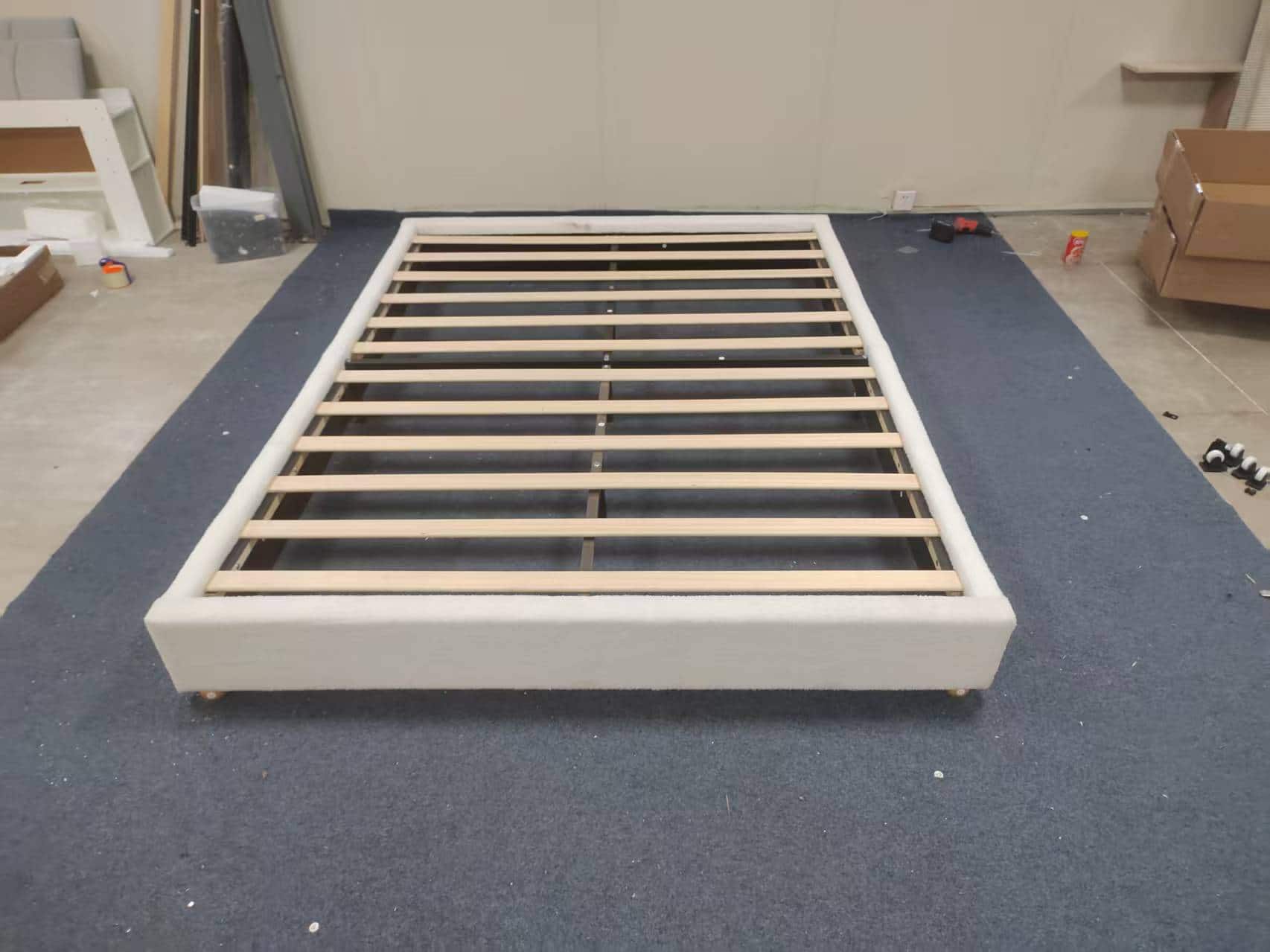 GARVEE - Twin Size Soft Bag Bed, Cozy Upholstered Mattress, Space-Saving, No Box Spring - Beige