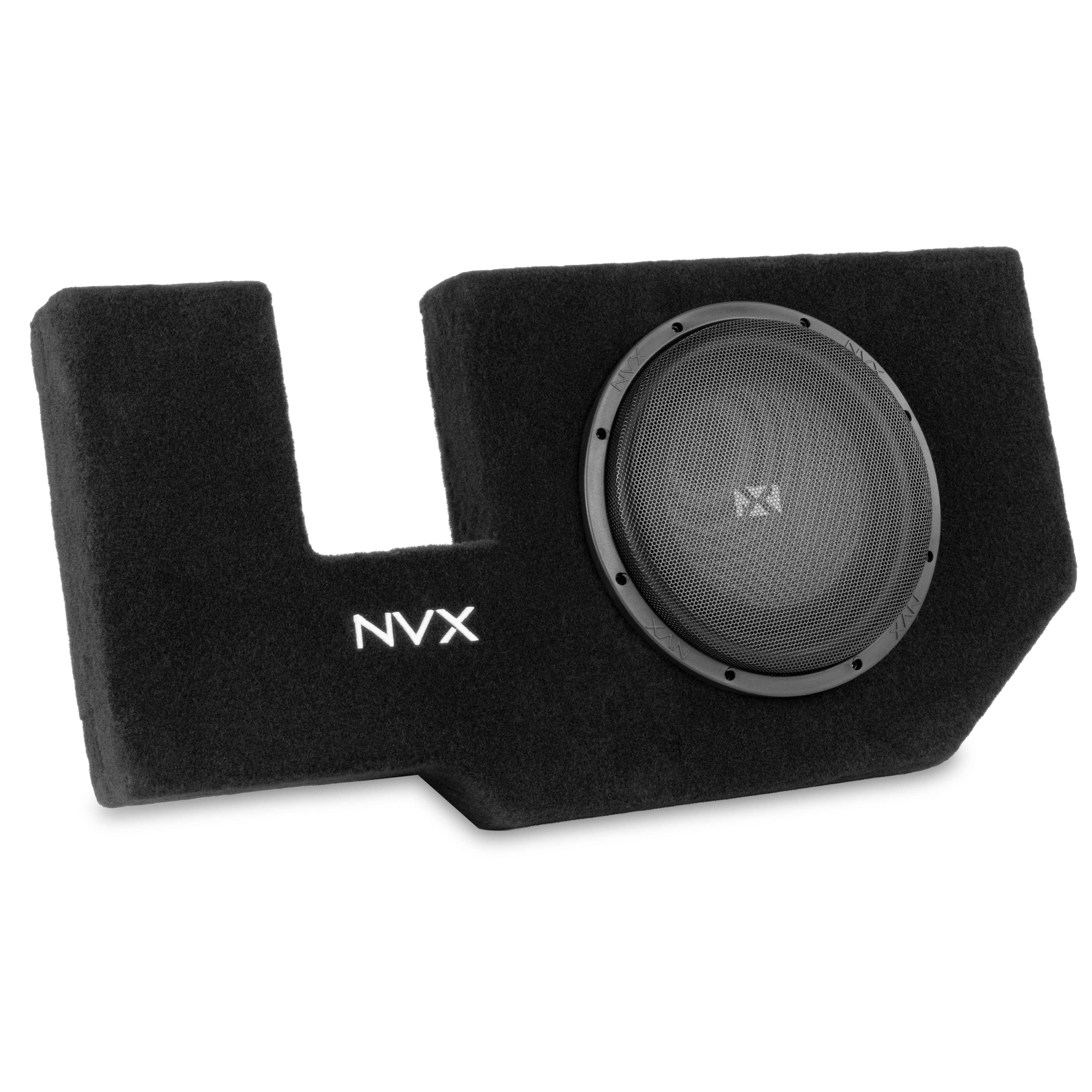NVX - 2002-2018 Ram 1500 Quad/Crew Cab Bass Package - Single 10" Sealed Subwoofer Enclosure & Amplifier Bundle - Black