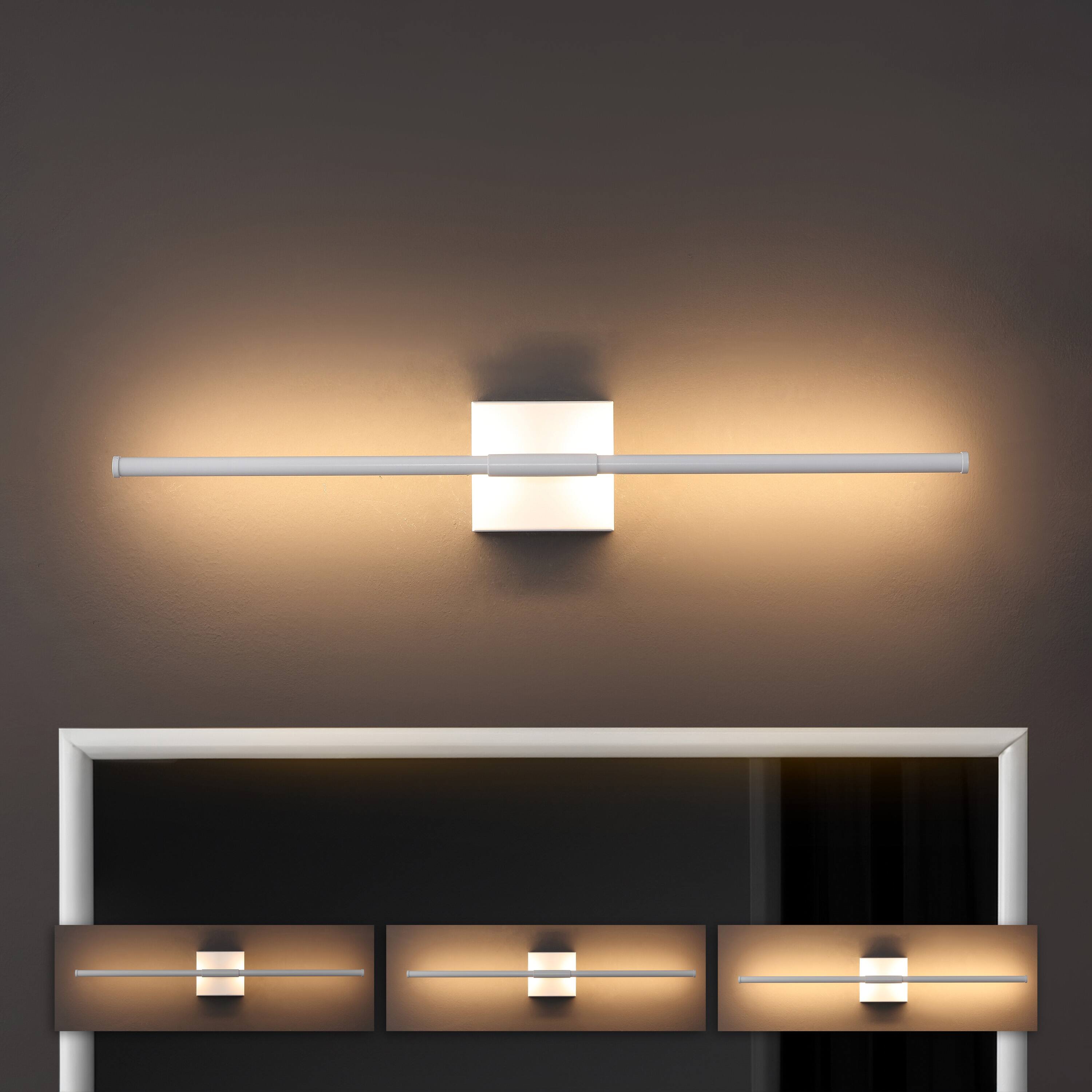 Alt View 7. Jonathan Y - McKenna 28" Modern Minimalist Adjustable Dimmable Integrated LED Metal Wall Sconce, White - White.