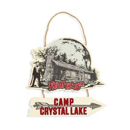 Silver Buffalo - Friday The 13th Camp Crystal Lake Hanging Wall Sign | 9 x 9 Inches - Red