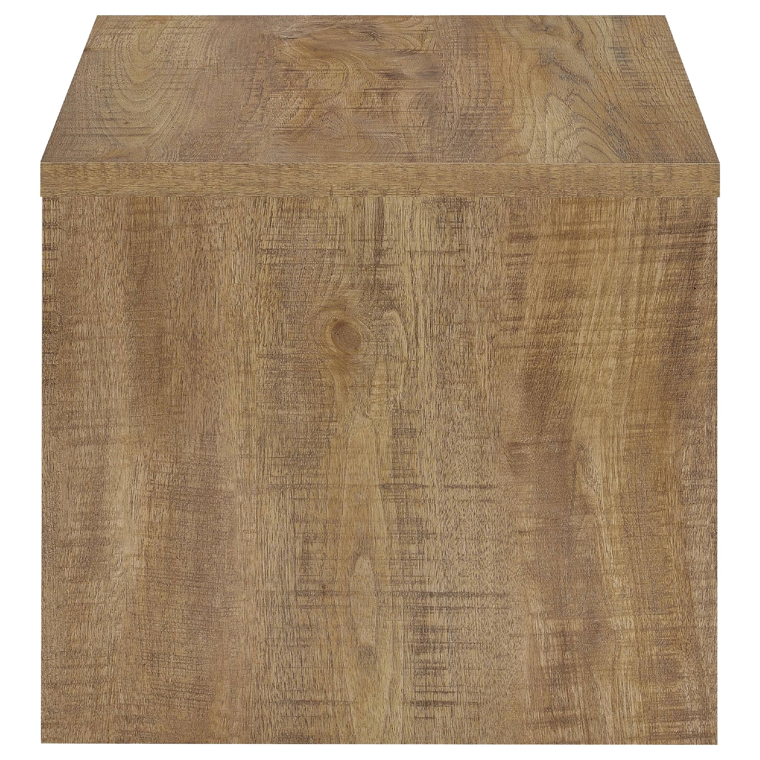 Alt View 2. Manhattan Lane - Kerra Square Accent Side End Table, U-Shape Frame, Wood 24 Inch - Mango Brown.