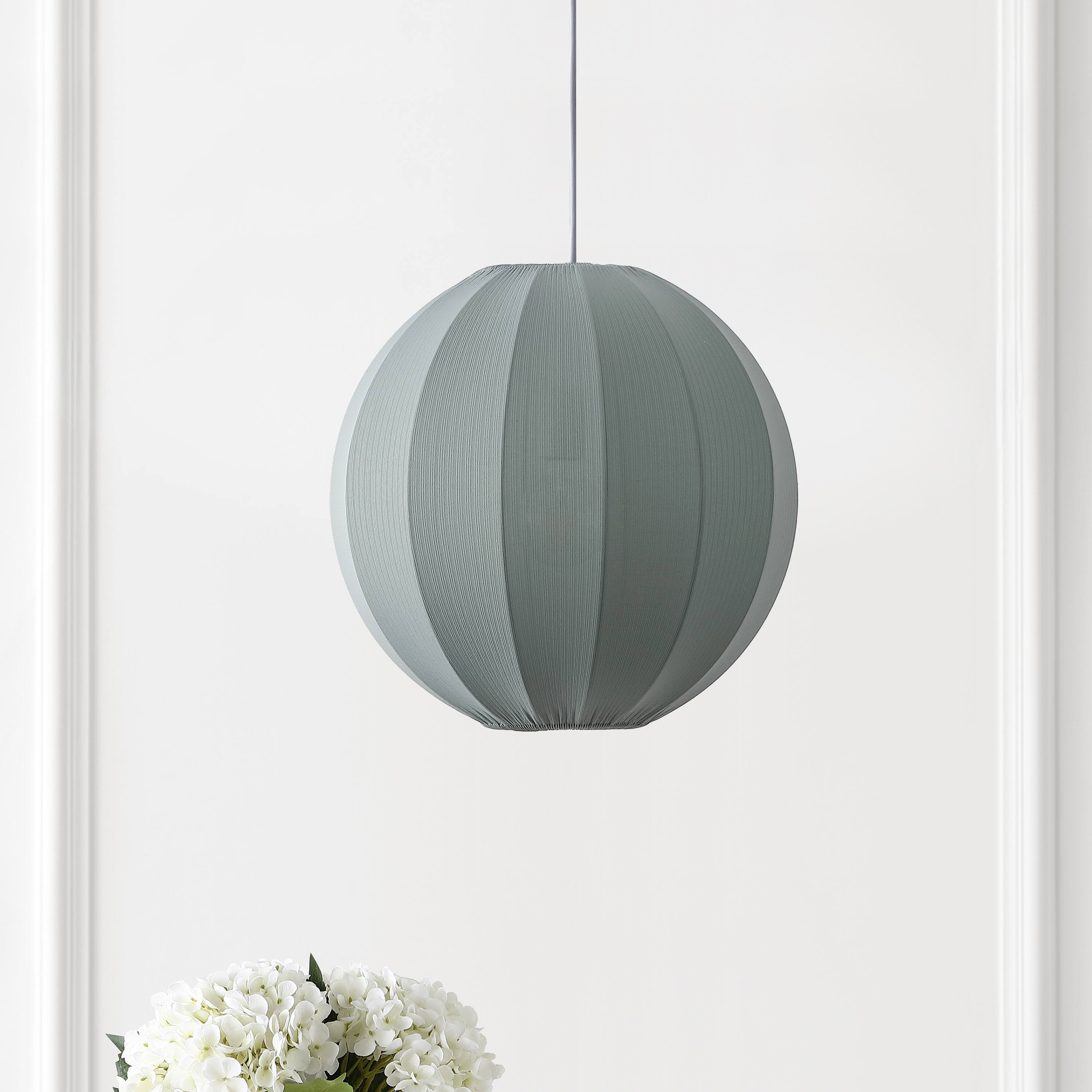 Alt View 5. Jonathan Y - Sia 16" 1-Light Scandinavian Japandi Adjustable Lantern Metal with Ribbed Cocoon Globe Shade LED Pendant, Dust Blue - Dusty Blue.