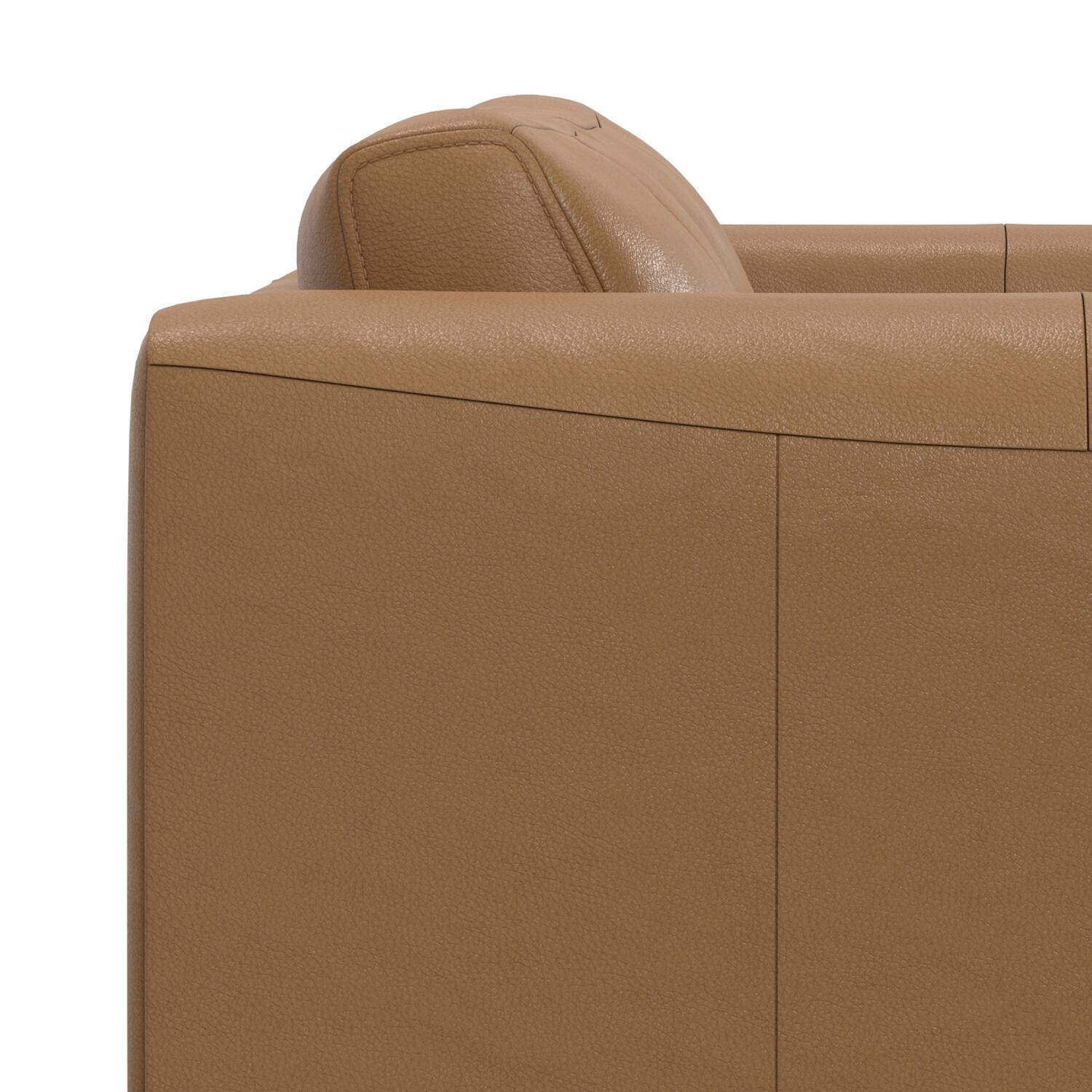 Alt View 6. Simpli Home - Richard Modern Contemporary 62 inch Wide Sofa in Butternut Brown Genuine Leather - Butternut Brown.