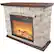 Alt View Zoom 21. Lifesmart - Large Square Infrared Faux Stone Fireplace - Black.