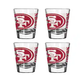 Logo Brands - San Francisco 49ers 4-Pack 2oz. Shot Glass Set - Multicolor