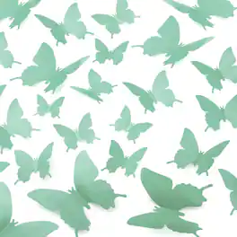 Zulay Kitchen - Zulay 24pcs Removable DIY Decorations 3D Butterfly Wall Decor with 3 Different Sizes - Mint