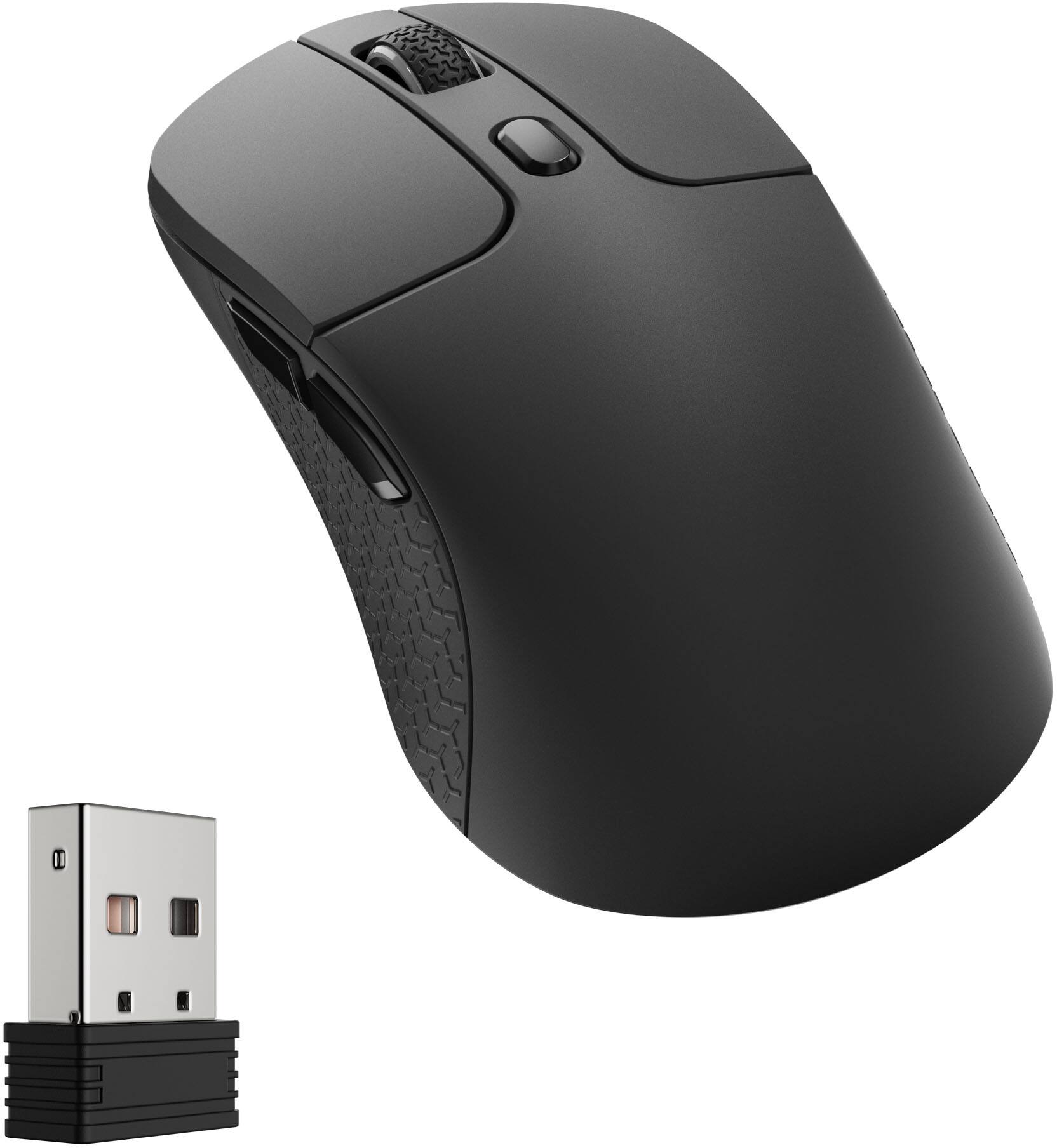 Left. Keychron - M3 Wireless Bluetooth Laser Gaming Mouse with 8K Polling Rate - Black.