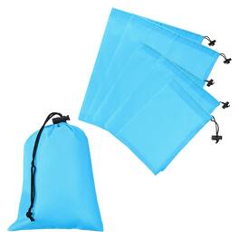 Unique Bargains - Drawstring Bag with Toggle, Stuff Sack Waterproof Travel Storage Cinch Pouch, 3 Size & 6pcs - Fits Gym/Travel/Hiking - Sky Blue