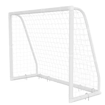 Front. VEVOR - Soccer Goal 8 x 6 FT PVC Soccer Goal for Backyard with PE Net, Portable Weatherproof Set, with High-Strength PE Net - White.