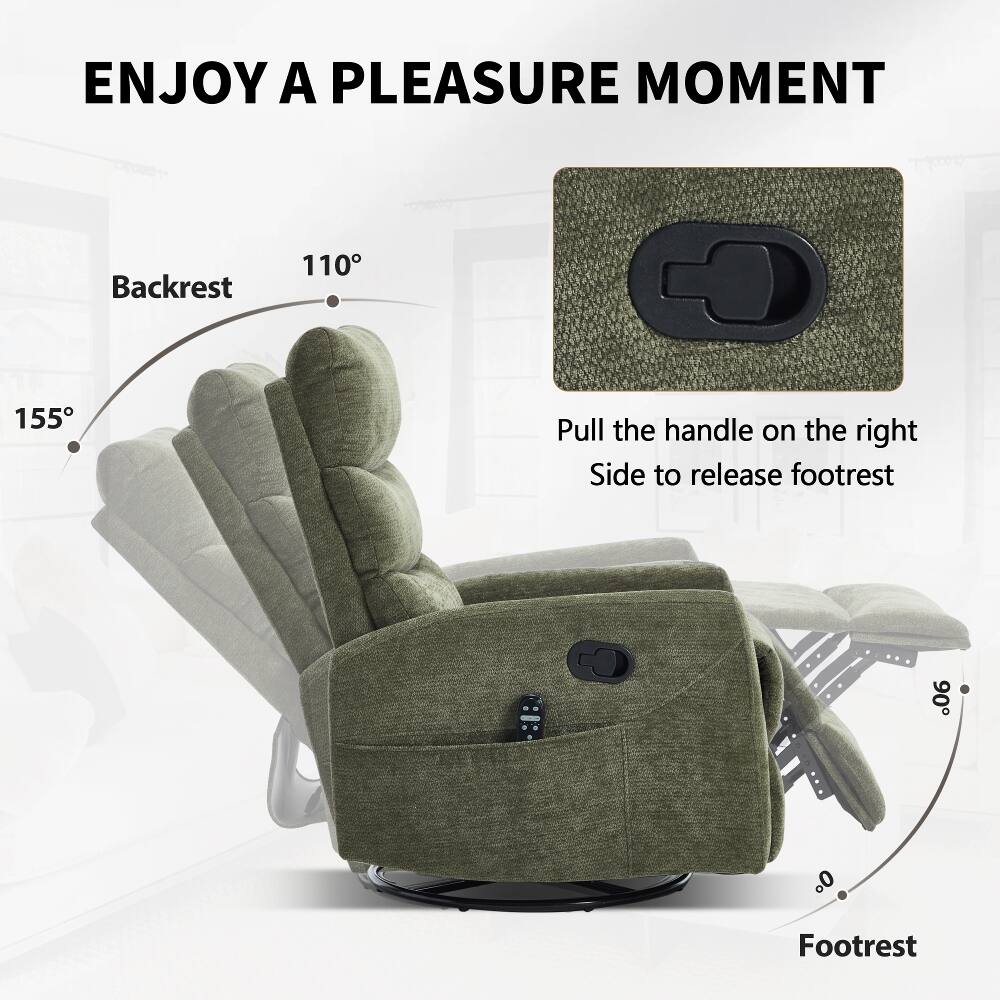 ENJOY A PLEASURE MOMENT

Backrest
110°
155°

Pull the handle on the right side to release footrest

Footrest