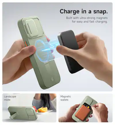 Suritch for iPhone 13 Pro Case with Magnetic Camera Slide Cover and Adjustable Kickstand, Compatible with MagSafe, Shockproof Bumper Case Slim Suritch for iPhone 13 Pro Case with Magnetic Camera Slide Cover and Adjustable Kickstand, Compatible with MagSafe, Shockproof Bumper Case Slim