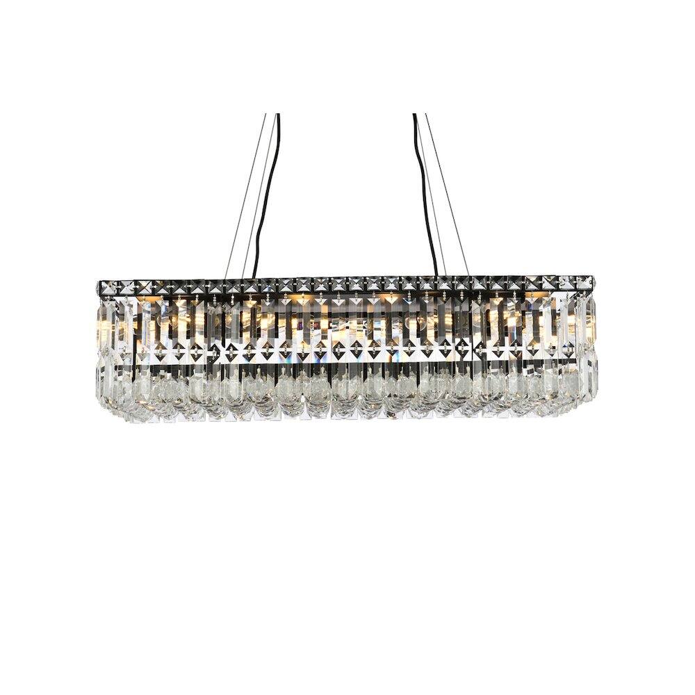Alt View 2. Elegant Lighting - Maxime 28 Inch Black Chandelier - Black And Clear.
