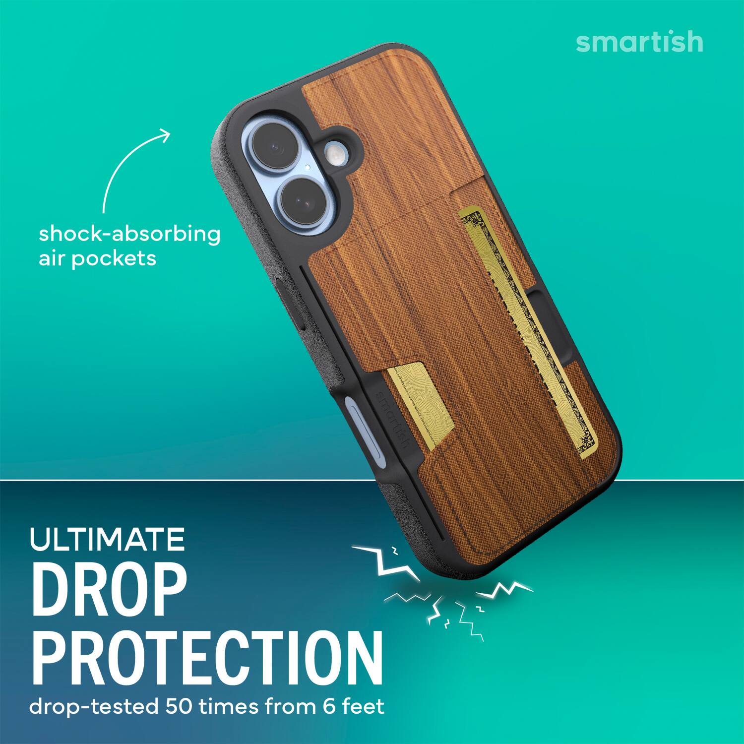 smartish  
shock-absorbing air pockets  
ULTIMATE DROP PROTECTION  
drop-tested 50 times from 6 feet
