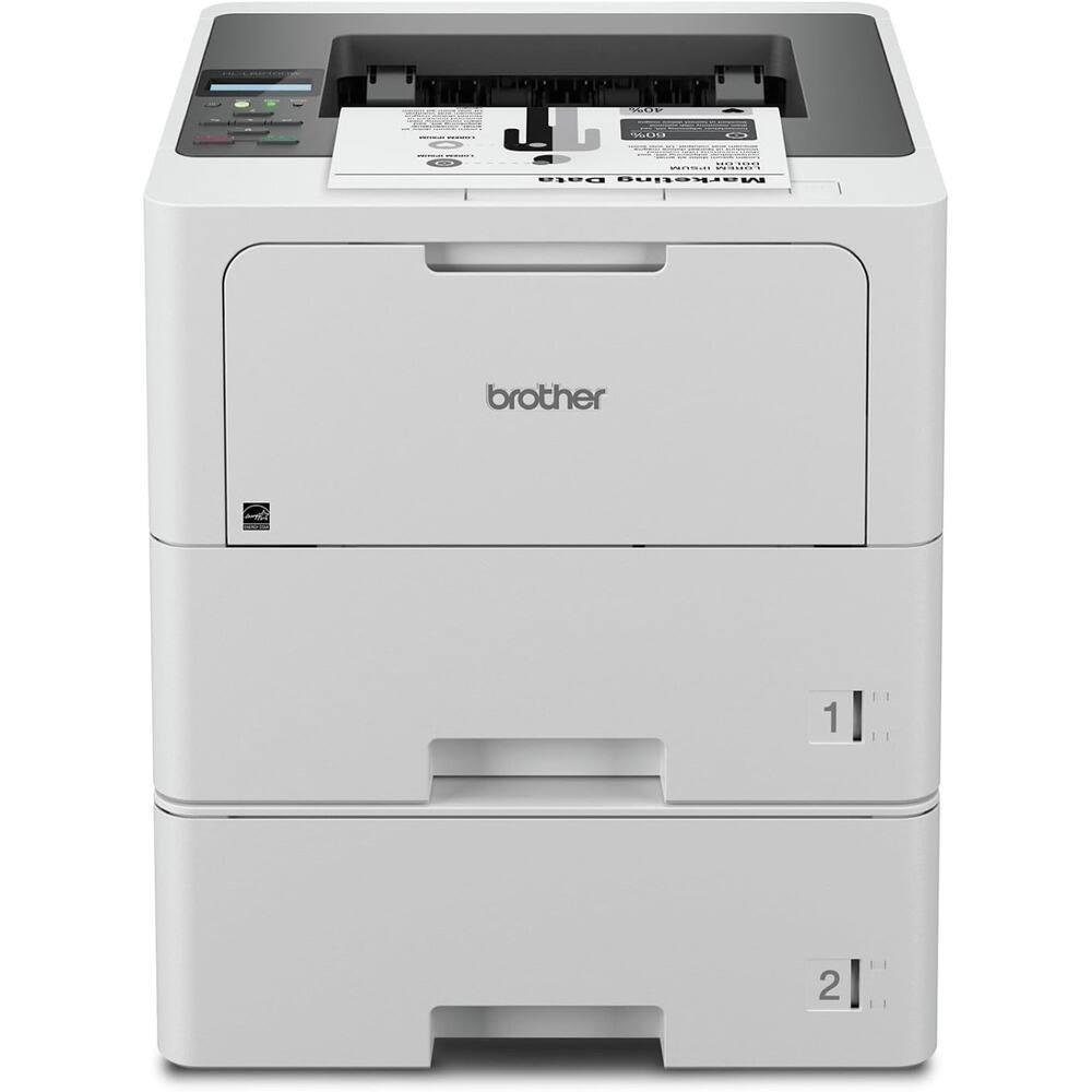Brother - HLL6210DWT Business Monochrome Laser Printer with Dual Paper Trays - Gray