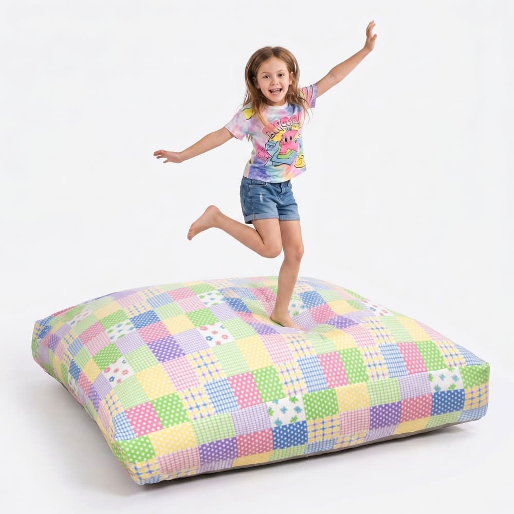 Loheer - Sensory Crash Pad for Kids and Adults 36x36 Washable Fleece Sensory Pad with Foam Blocks - Pattern