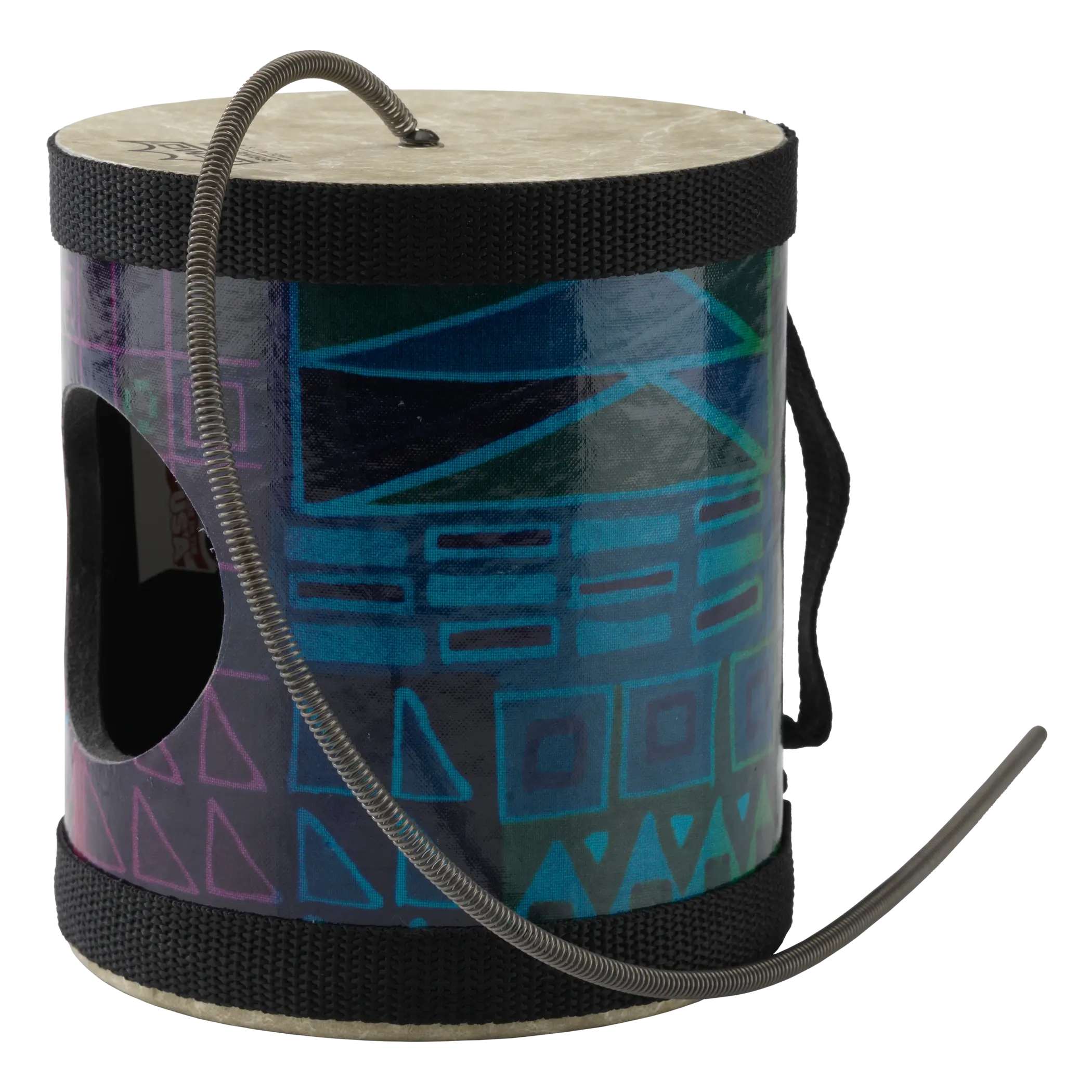 Front. Remo - Spring Drum, 5 Diameter, 5 Length, Fabric Rainbow.