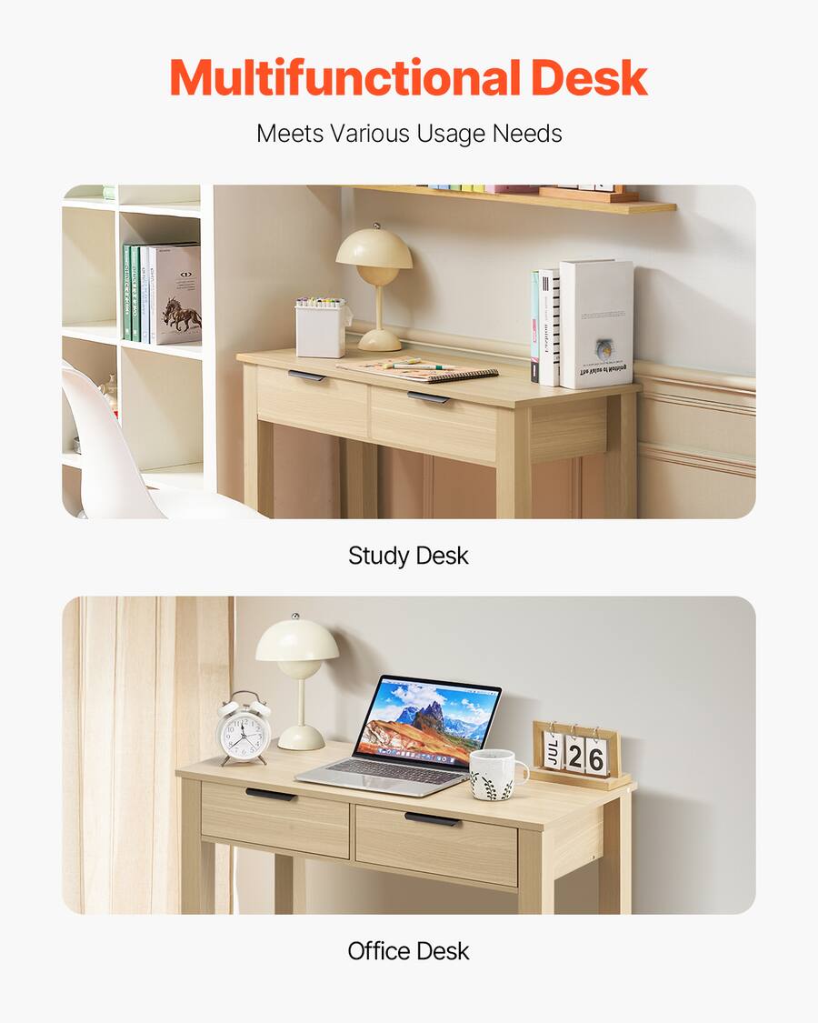 Desk Table Design Simple VEVOR Small Desk with Drawers, Kids Desk for Bedroom, Modern Simple ...