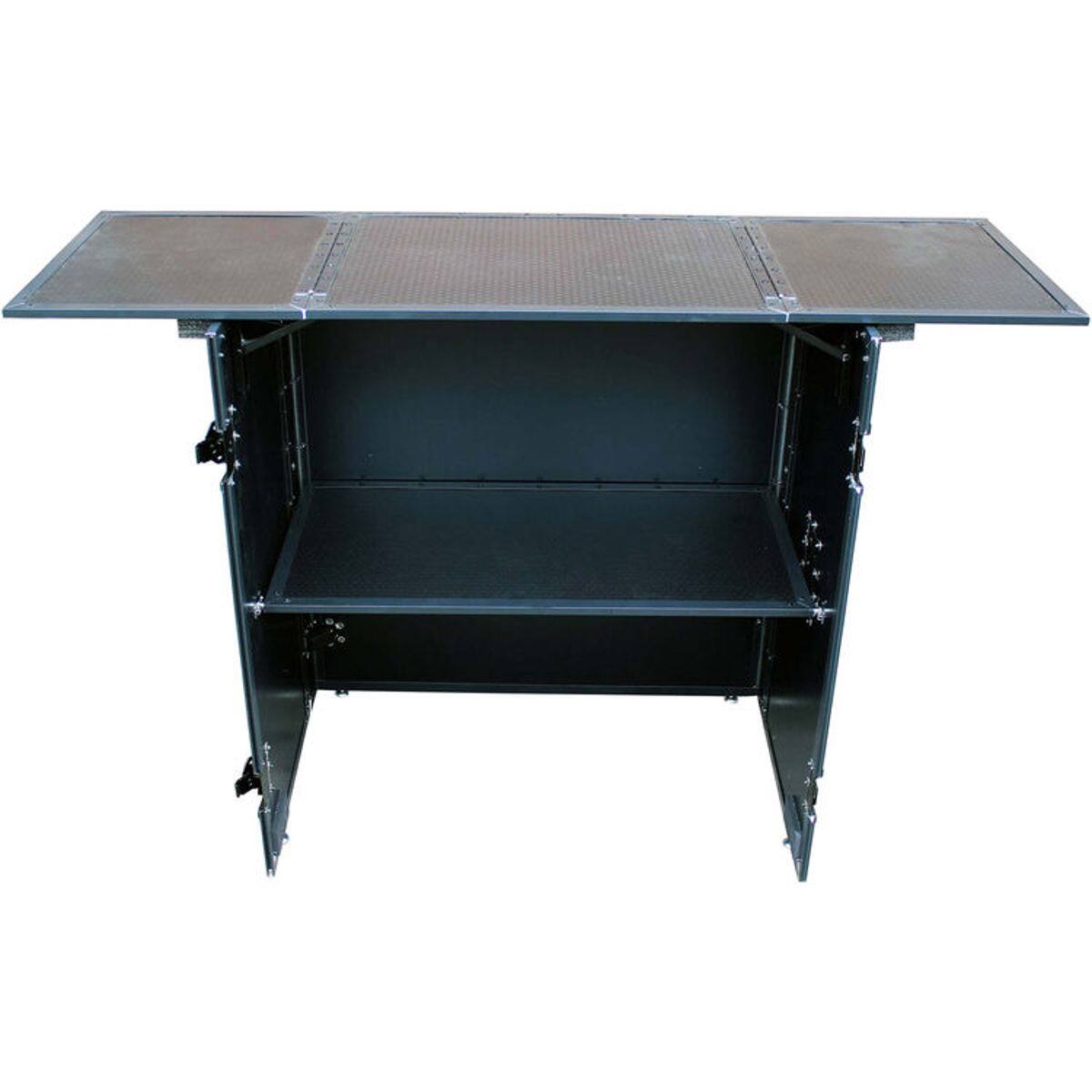 Alt View 1. ProX - ProX XS-DJSTN Transformer Series Fold-Away DJ Performance Desk Facade with Wheels, Black on Black.