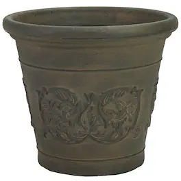 Sunnydaze - 16 in Arabella Polyresin Outdoor Planter - Sable