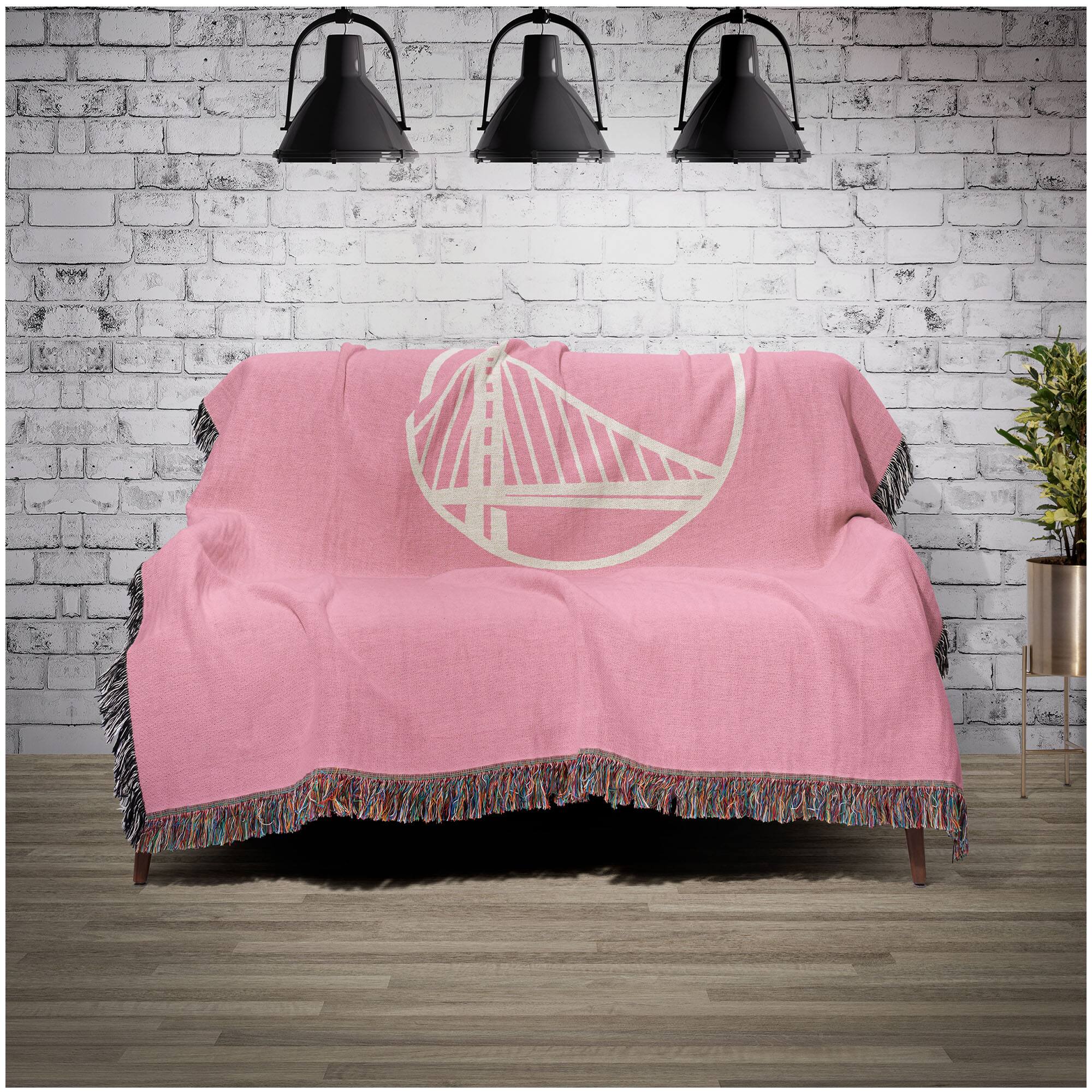 Alt View 1. Chad & Jake - Golden State Warriors Woven Blanket - Pink.