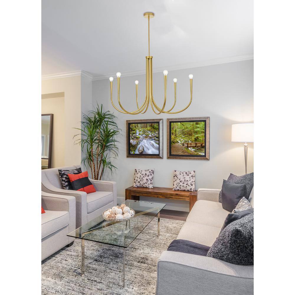 Alt View 1. Living District - Layne 36 inch chandelier in Brass - Brass.