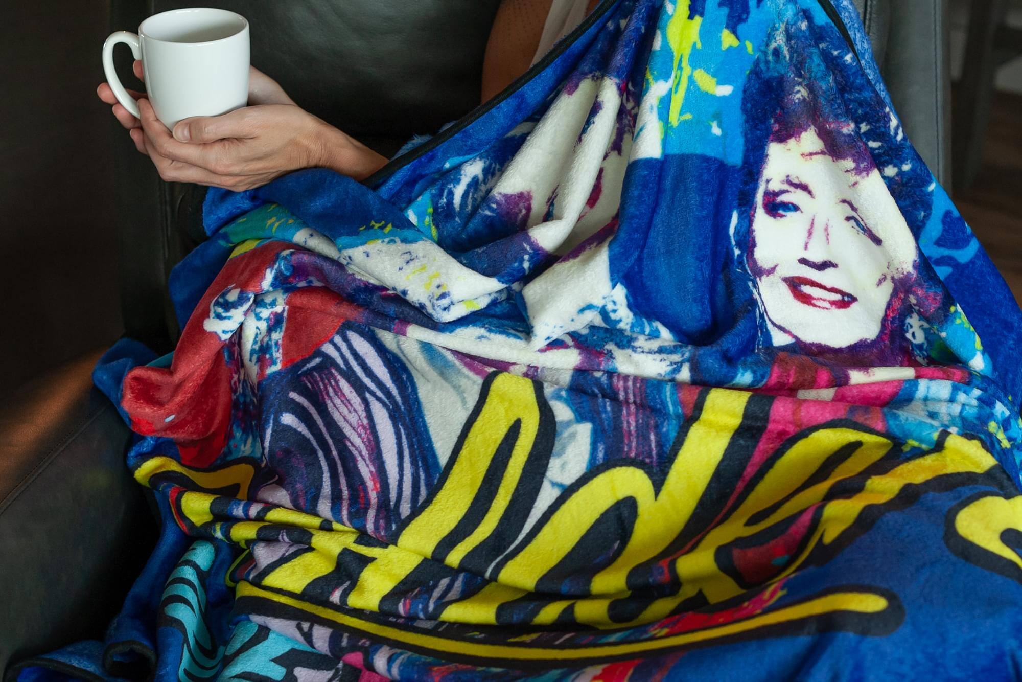 Alt View 3. Just Funky - The Golden Girls Golden Since 85 Large Fleece Throw Blanket | 60 x 45 Inches - Blue.