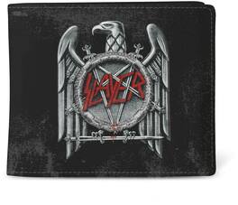 PopMarket - Slayer - Rocksax - Slayer - Silver Eagle Logo - Wallet With Coin Pocket (Black/Silver) - Multicolor