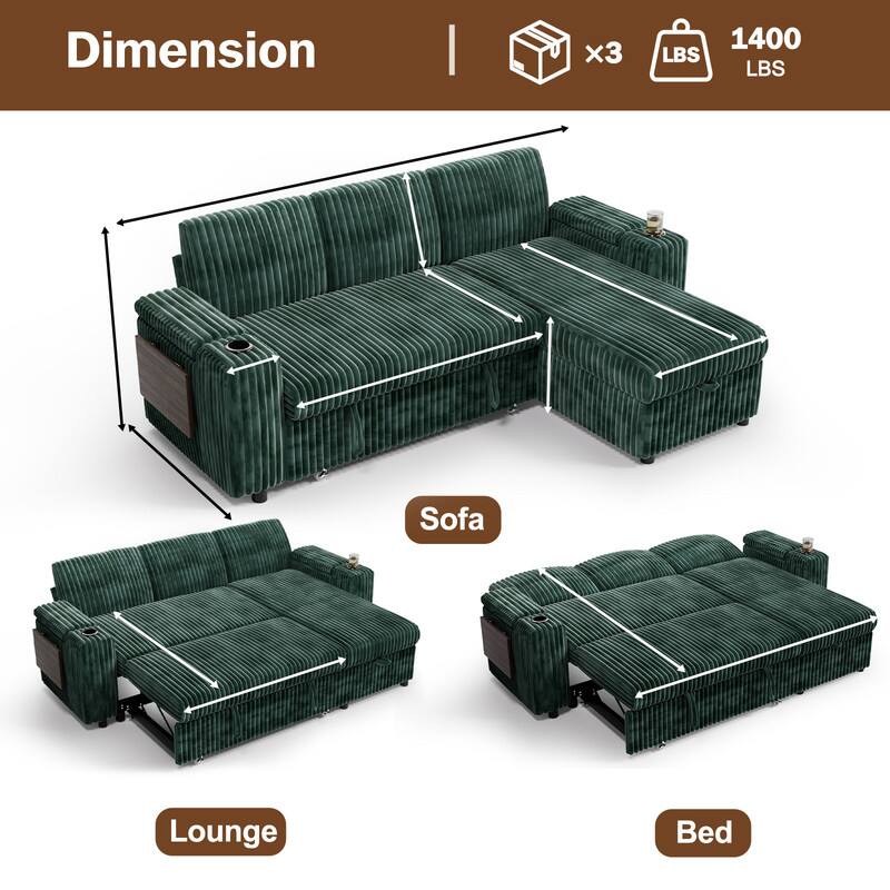 Dimension  
x3  
1400 LBS  

Sofa  
Lounge  
Bed